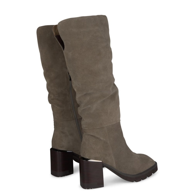 Bottes à Talons Alma En Pena Cuir Bleu Marine Femme | ZHT-51866283